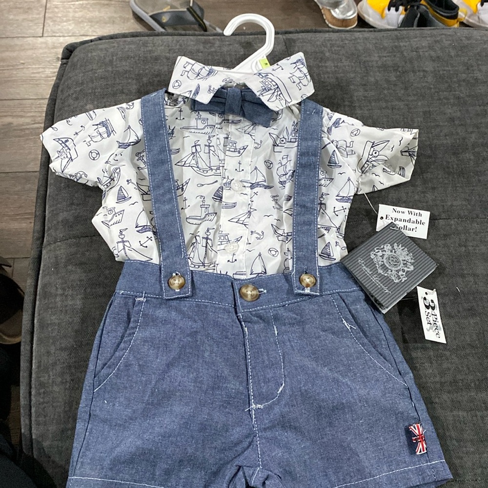 English laundry matching set/ three pieces boys nautical outfit